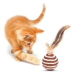 BUFFER®  Renkli Hasır  Tüylü Oyun Topu (Catnipli) İlgi Çekici Eğlenceli  Eğitici Evcil Hayvan Oyun - Görsel 5