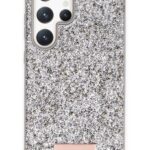 Mey İthalat®  Samsung Galaxy S23 Ultra Bright Simli Kapak - Gümüş