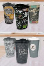 BUFFER® 3 Adet Kahve Bardağı Seti Dekoratif Plastik Kahve Muhafaza Bardağı - Görsel 7