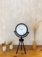 Siyah Metal Mini Tripod Masa Saati 45×26 cm - Görsel 4