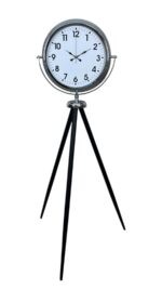 Krom Dekoratif Tasarım Tripod Ayaklı Saat - Görsel 3