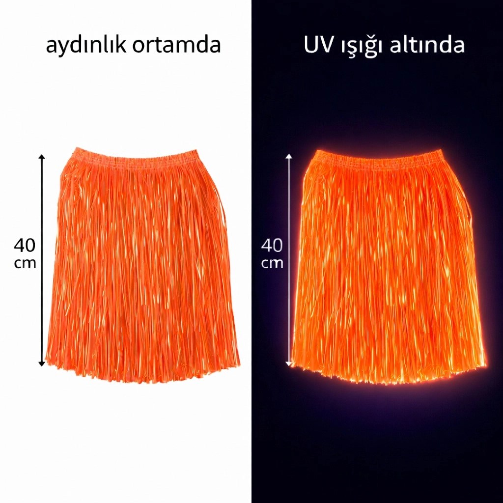 Mey İthalat® Neon Turuncu Hawaii Parti Eteği 40 cm