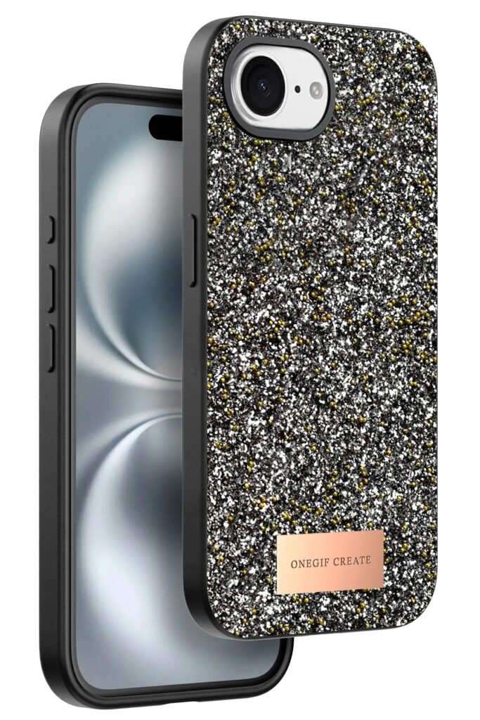 Mey İthalat®   iPhone 16E Bright Simli Kapak - Gümüş