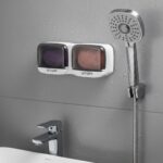 BUFFER® Duvara Monte İkili Kapaklı Plastik Katı Sabunluk Organizer – Banyo & Mutfak İçin Yapışkanlı Sabun Kutusu ve Düzenleyici - Görsel 2