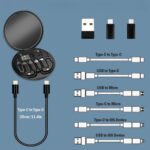 BUFFER® 60w Destekli Kablo Kutusu Seyahat Kablo Seti 5'i 1 arada USB Type-C Şarj Kablosu Seti - Görsel 3