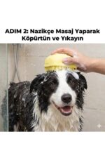 Şampuan Hazneli Kedi Köpek Yıkama Fırçası - Silikon Masaj Tarağı ve Evcil Hayvan Banyo Aparatı - Görsel 4