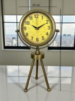 Retro Antique Üç Ayaklı Metal Eskitme Masa Saati - Görsel 5