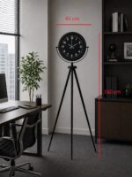 Royal Black Tripod Ayaklı Modern Tasarım Saat - Görsel 4