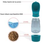 BUFFER® Taşınabilir Mama Hazneli Evcil Hayvan Suluğu Seyahat Kabı Kilitlenebilen Su Sızdırmaz 380ML - Görsel 3