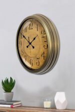 Bronz Nostalji 40 Cm Metal Eskitme Duvar Saati - Görsel 2