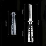 BUFFER® Gri Katlanabilir Paslanmaz Çelik Kelebek Bıçak Tarak Sakal Bıyık Fırçası Profesyonel Saç Kesimi İçin Tarak - Görsel 4