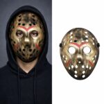 Mey İthalat® Bakır Renk Kırmızı Çizgili Tam Yüz Hokey Jason Maskesi Hannibal Maskesi