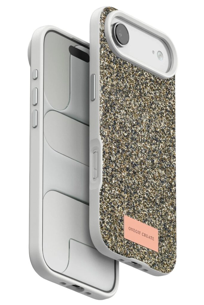Mey İthalat®   iPhone 17 Air Bright Simli Kapak - Çöl Titanyum