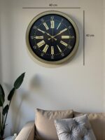 40 Cm Metal Antik Roma Eskitme Duvar Saati - Görsel 5