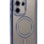 Mey İthalat®  Samsung Galaxy S24 Ultra Kılıf Joke Simli Magneticsafe Kılıf - Mavi