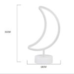 BUFFER® Dekoratif Pilli Ay Tasarımlı 3D Neon Led Masa Ve Gece Lambası - Görsel 3