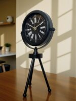 Heritage Black Üç Ayaklı Metal Masa Saati - Görsel 2