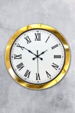 36 cm Gold Metal Roma Rakamlı Duvar Saati - Görsel 2