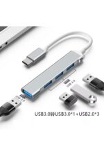 Type-C USB Çoklayıcı Hub | 1x USB 3.0 + 3x USB 2.0 | Yüksek Hızlı Dönüştürücü Adaptö - Görsel 3
