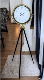 Gold Premium Dekoratif Tripod Ayaklı Saat - Görsel 2