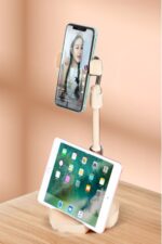 BUFFER® Masa Üstü Tablet ve Telefon Tutucu Plastik Aparat Beyaz Telefon Standı - Görsel 8