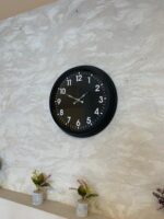 40 cm Siyah Metal Siyah Kadran Duvar Saati - Görsel 2