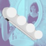 BUFFER® Kablosuz Parlak Banyo Stüdyo Makyaj Aynası Işığı Pilli Vantuzlu Taşınabilir 4 Led Ampul - Görsel 3