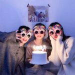 Mey İthalat® Happy Birthday Yazılı Pembe Fuşya Renk Pembe Pastalı Parti Gözlüğü 12x7 cm - Görsel 3