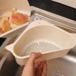 BUFFER® Vantuzlu Üçgen Sebze Meyve  Lavabo Raf Evye Süzgeç Sünger Tutucu Düzenleyici Mutfak Organize - Görsel 3