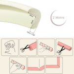 BUFFER® 2 Metre Sarmal Krem Masa Kenar Koruyucu Şerit Masa Köşe Aparatı Bebek Çocuk Cam Ahşap Masa - Görsel 5