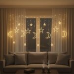 Ay ve Yıldız Figürlü Kumandalı 12 Sarkıtlı 120 LED Dekor Işık – Dekoratif Ortam ve Masaüstü Aydınlatması - Görsel 5