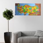 BUFFER® Renkli Türkiye Haritası Manyetik Yapıştırıcı Gerektirmeyen Duvar Stickerı 118 CM * 56 CM - Görsel 5