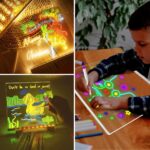 BUFFER® LED Işıklı Kendiliğinden Renkli Fosforlu Kalemli Kare Yazı Panosu 20x20 cm - Görsel 4