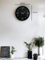 36 Cm Siyah Gold Rakamlı Duvar Saati - Görsel 5