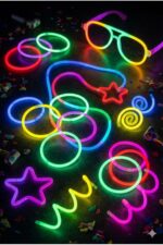 100 Adet Fosforlu Glow Stick Parti Seti | Bileklik, Kolye ve Eğlenceli Işık Çubukları - Görsel 4