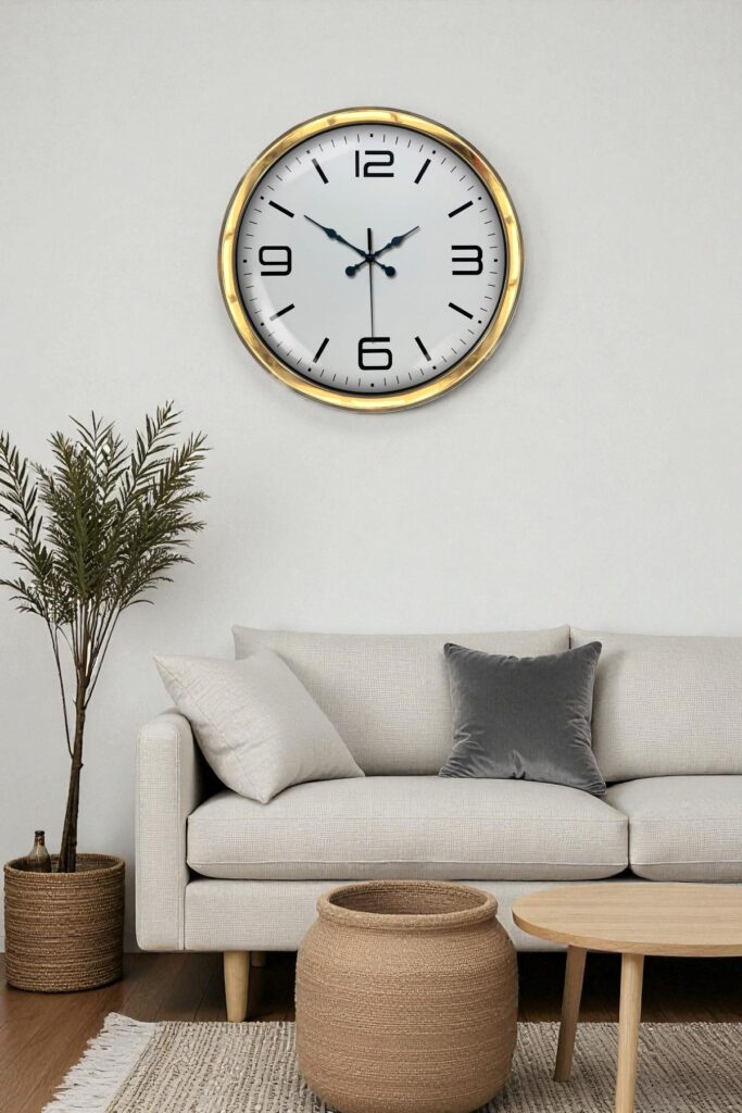 Gold Lüks 40 Cm Metal Modern Duvar Saati