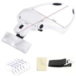 BUFFER® 5 Lensli 2 Led Işıklı Ayarlanabilir Pilli Gözlük Tipi Büyüteç - Görsel 5