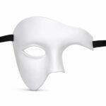 Mey İthalat® Beyaz Yarım Erkek Maske – Phantom Parti & Balo Maskesi - Görsel 2