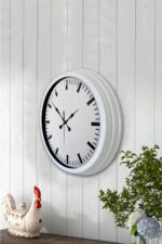 40 cm Beyaz Metal Sade Duvar Saati - Görsel 3