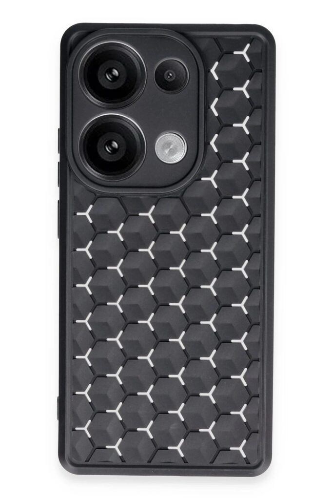 Mey İthalat®   Redmi Note 13 Pro 5G Kılıf Petek Silikon Kapak - Siyah