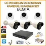 2MP 1080P 3 Dış Mekan 3 İç Mekan Kameralı Ahd Güvenlik Seti