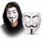 Mey İthalat® V Mask Premium Vendetta Beyaz Maske (Guy Fawkes Stil)