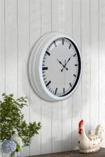 40 cm Beyaz Metal Sade Duvar Saati - Görsel 4