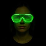Mey İthalat® Yeşil LED Işıklı Parti Gözlüğü – Neon Glow Şerit Gözlük 3 Modlu - Görsel 3