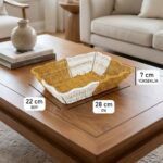 BUFFER® Dikdörtgen Çift Renkli Plastik Rattan Ekmek ve Meyve Sepeti - Çok Amaçlı Banyo ve Mutfak Düzenleyici - Yıkanabilir Tezgâh Üstü Organizer - Görsel 5