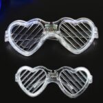 Mey İthalat® Beyaz LED Işıklı Kalp Gözlük – 3 Modlu Parti & Glow Gözlüğü - Görsel 4