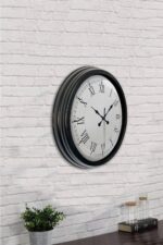 40 cm Siyah Metal Retro Duvar Saati - Görsel 4