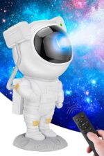BUFFER® Uzaktan Kumandalı ve Zamanlayıcılı Farklı Renk Işık Modlu Astronot Projektör Gece Lambası - Görsel 6