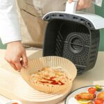 BUFFER® 50 Adet 20 cm Air Fryer Pişirme Kağıdı Tek Kullanımlık Yağ Geçirmez Yuvarlak Tabak Model PVC - Görsel 6