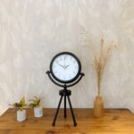Siyah Metal Mini Tripod Masa Saati 45×26 cm
